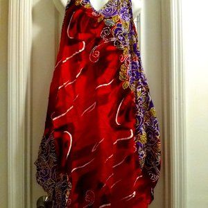 Red and Purple Free Style Dress
